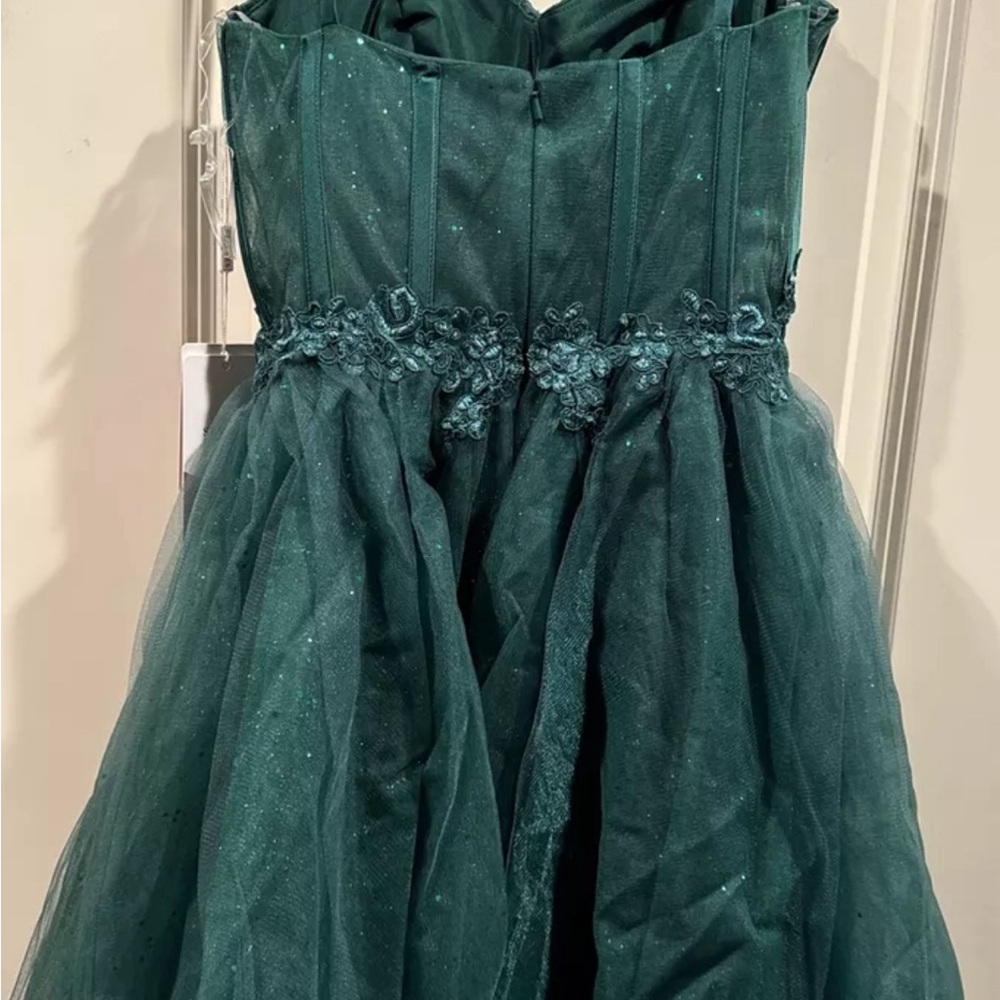 Stacees A-line Sweetheart Tulle Dress Dk Green Sz 6 (see measurement) Homecoming - Picture 2 of 15